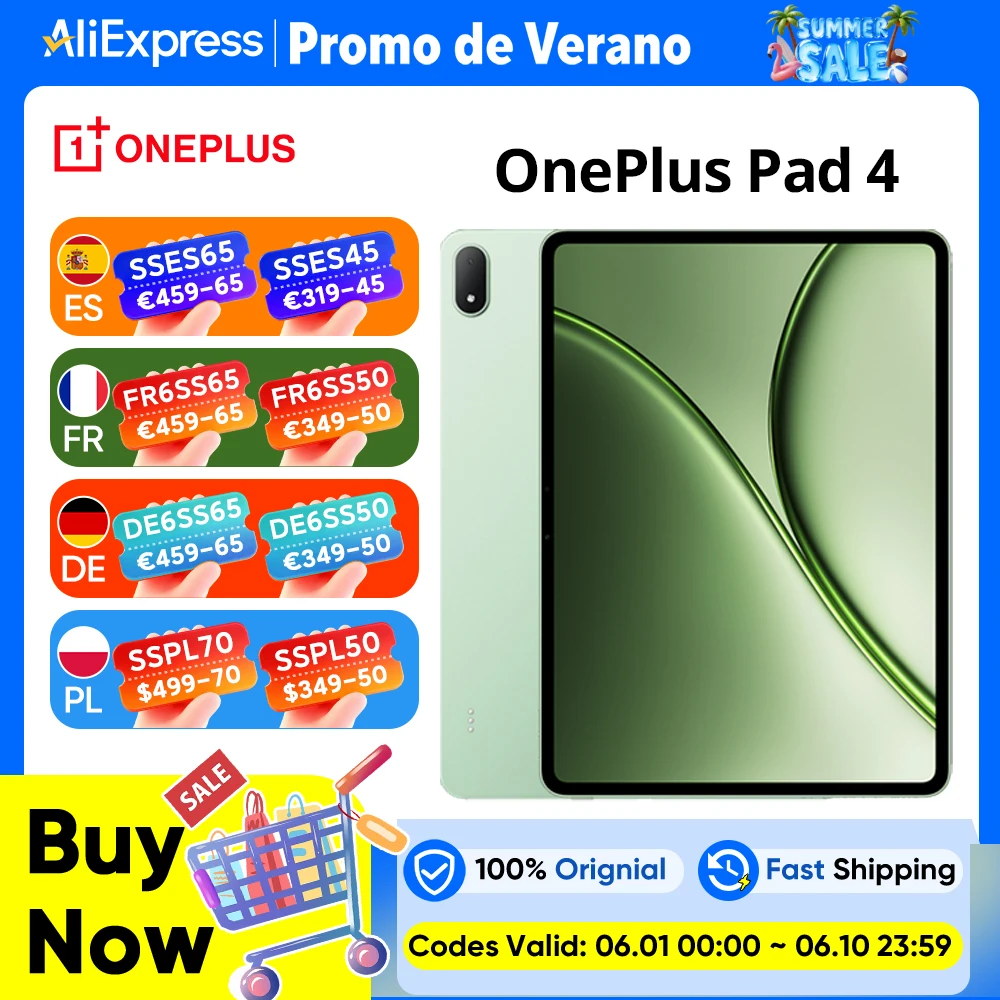 Global Version Tablet OnePlus Pad 4 12GB+256GB,12GB+512GB,mini PC