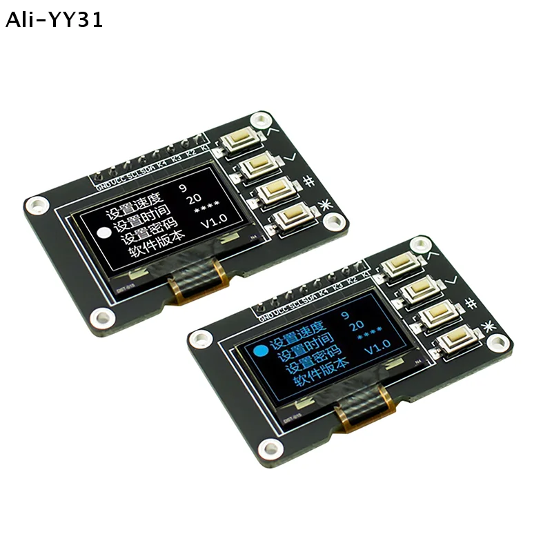 【Zy】0.96-inch OLED Display Screen White/Blue 12864 Screen Module With Matrix 4 Key Interfaces Keyboard IIC SSD1315