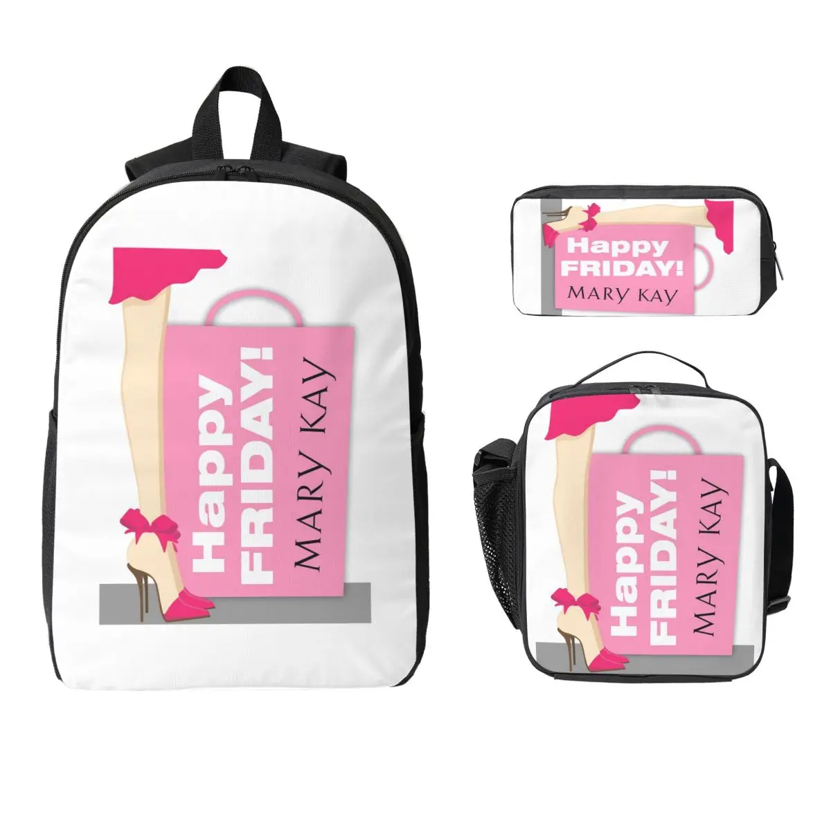 

Mary Kay Cosmetics Backpack Student Boys Girls BookBag School Bag Laptop Shoulder Bags 3ps Insulated Lunch Bag Pencil Case