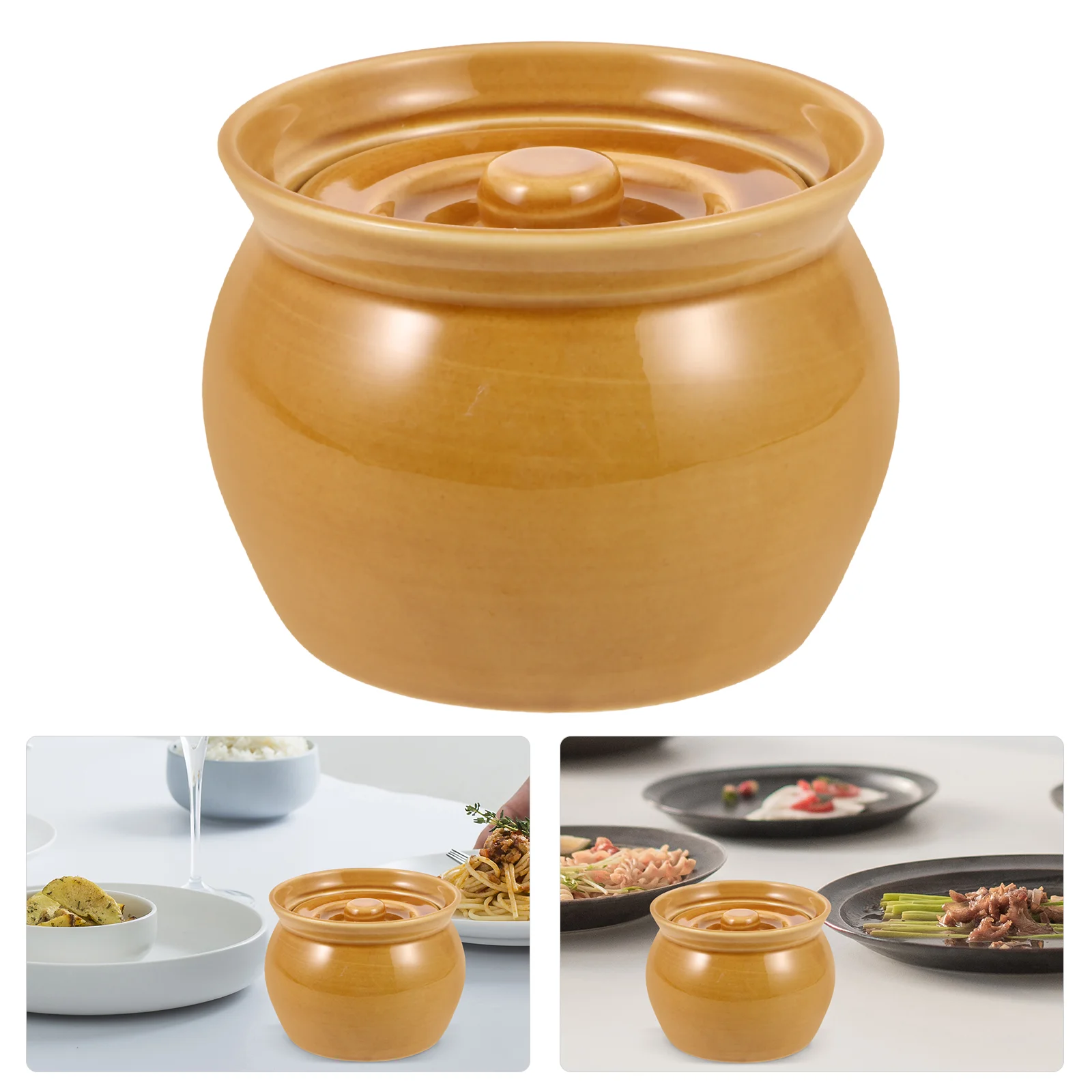 

Individual Soup Bowl Earthenware Pot for Simmering Household Crock Bowls with Lids