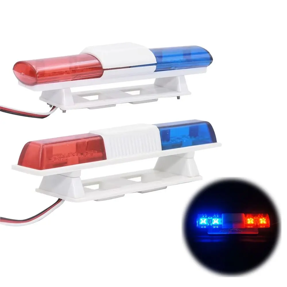 1/10 LED Police Flash Light 6 Modes Simulation Alarming Lights RC Vehicle Parts Red Blue RC Car Accessories for Axial SCX10 D90