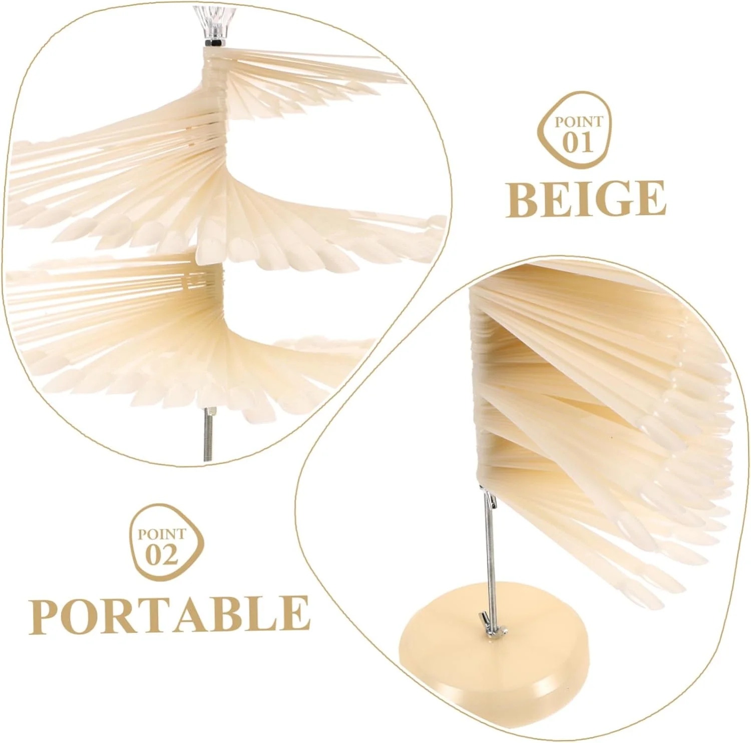 

120-цветная спиральная веерообразная подставка для дизайна ногтей — с цифровыми этикетками, может быть сделанным своими руками (натуральный цвет, прозрачный)