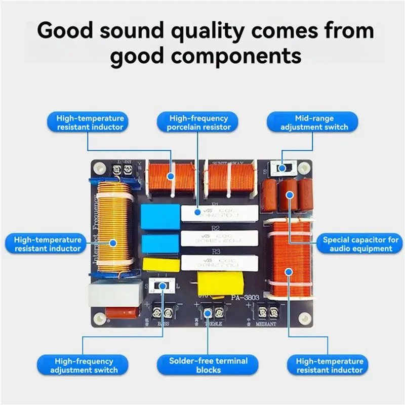 T82C Hot Sale-2X 3 Way 800W High Power Multi Speaker High Medium Low 3 Way Frequency Converter Adjustable Frequency Divider PA-3