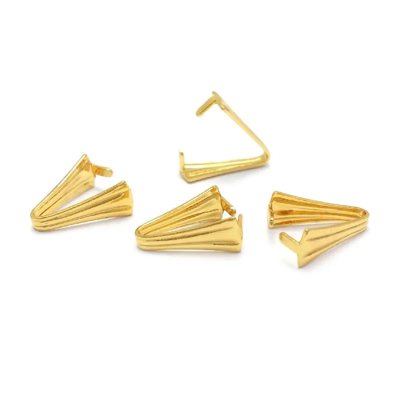 100PCS 10x4MM 7x4.5MM 18K Gold Color Brass Clip Fasten Pendants Charms Connect Clasps Jewelry Making Supplies Diy Accessories