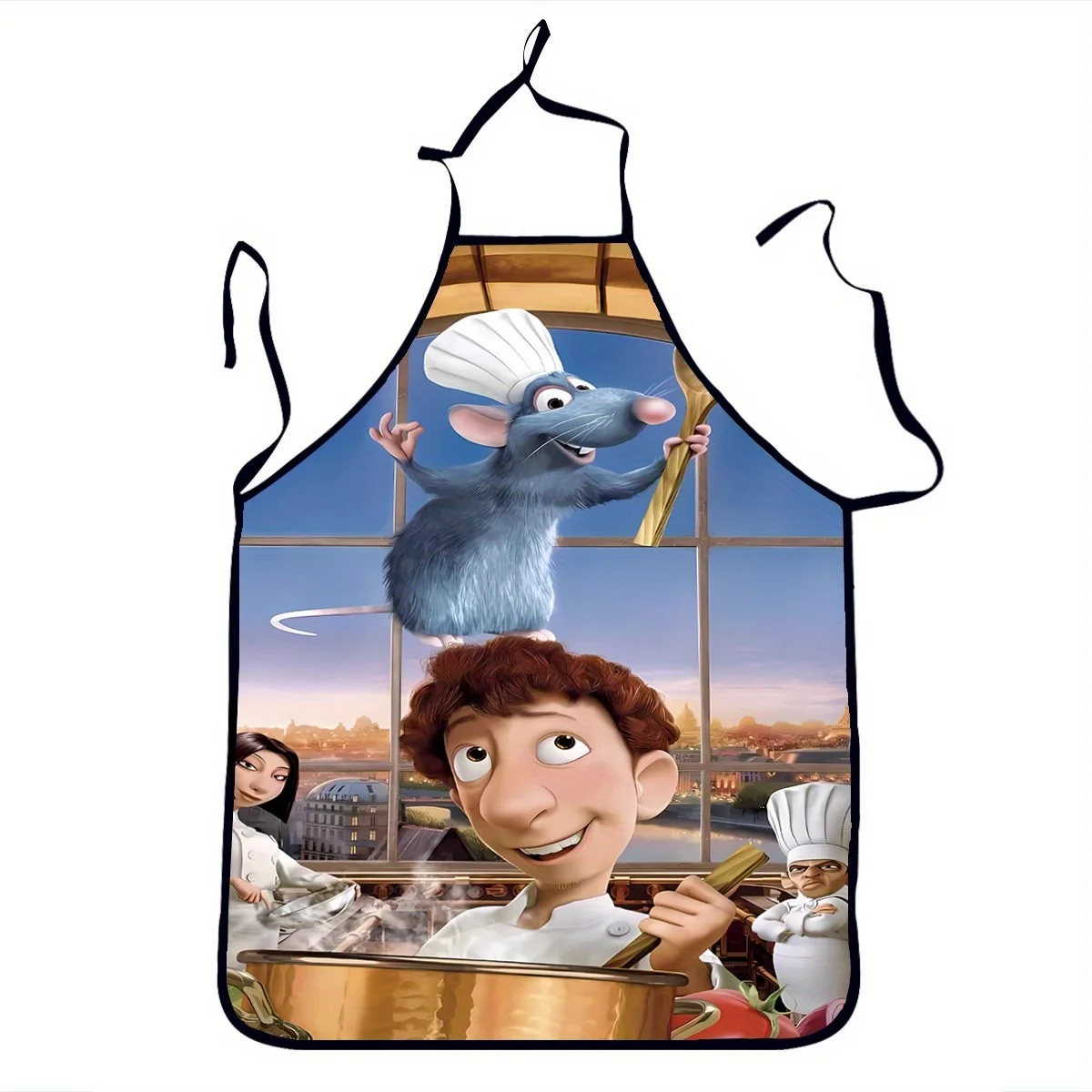 1 sztuka fartucha kuchennego z filmu Ratatouille z Remy i Linguini, idealny do rękodzieła, pieczenia, malowania, pracy w kuchni i sprzątania domu, akcesoria kuchenne