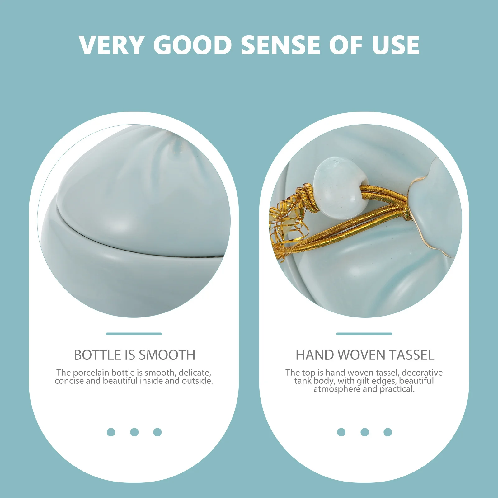 

1Pcs Sky-Blue Ceramic Lotus Sealed Storage Jar Airtight Container Multi-Purpose Tea Canister Powder Holder Home Decoration