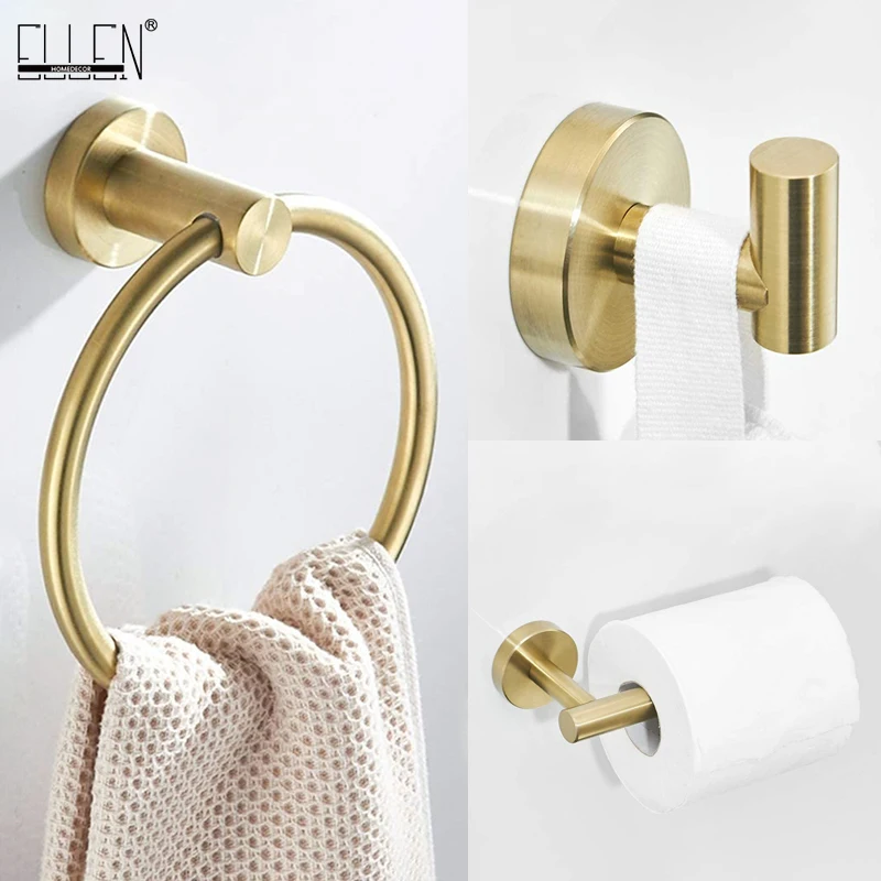 

ELLEN Gold Bathroom accessories Towel Ring Toilet Paper Holder Robe Hook Bathroom Hardware Set EL5000