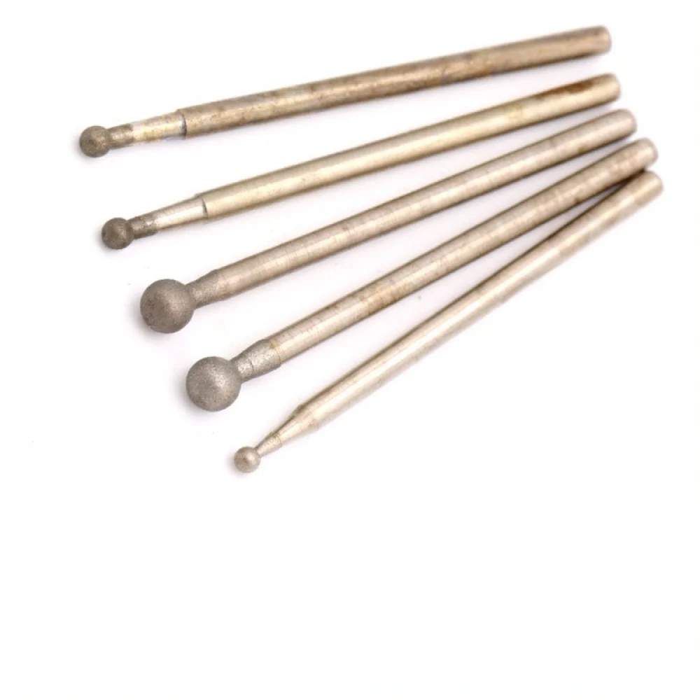 Round Diamond Grinding Bit 1200 Grit Jade Polishing Tool Jewelry Engraving Needle Precision Rotary Drill Accessory Part