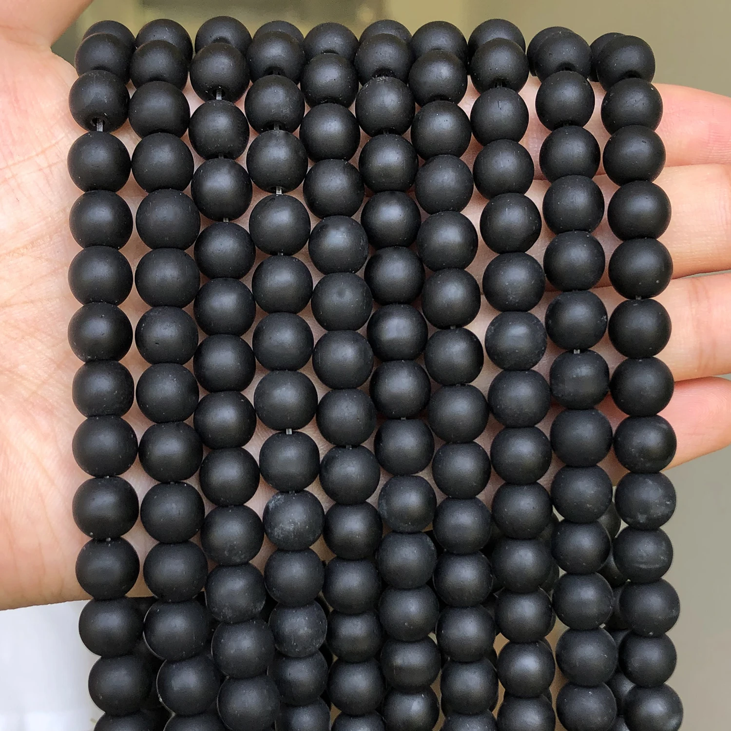 Natural Round Matte Onyx Agate Stone Beads for Jewelry Making DIY Pendant Bracelet Stimulate Energy Strengthen Mental Strength