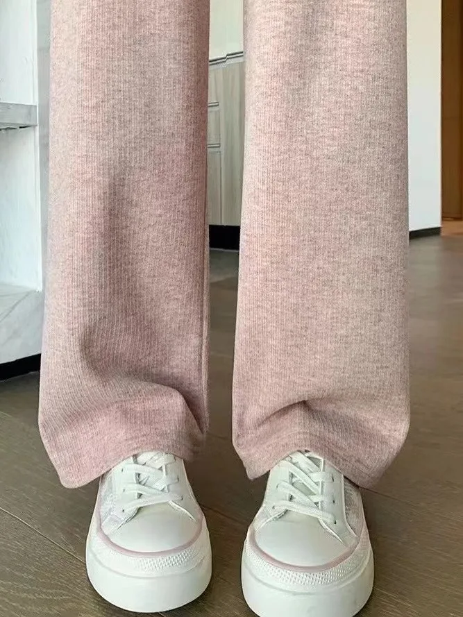 ワイドレッグパンツ イレギュラー レディース 秋 ダブルデッキ レギュラーフィット グランジ コーデュロイ裏地 チェック柄 ニット バンド付き チェック柄 レディース ジャカード