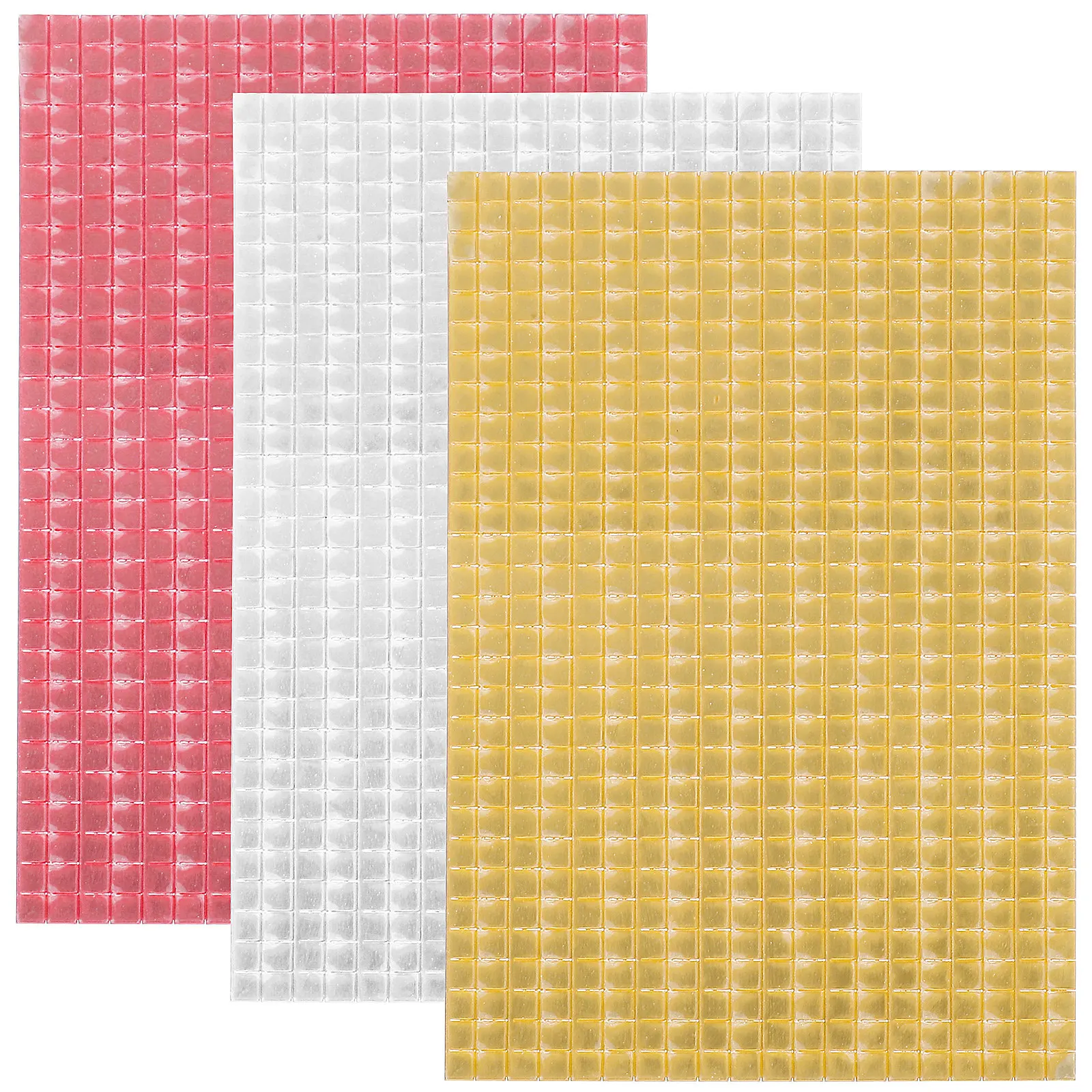 Tiny Mirror Tile Stickers 3 Sheets Self Adhesive Acrylic Mosaic Wall Decor for Crafts Cards Scrapbooking
