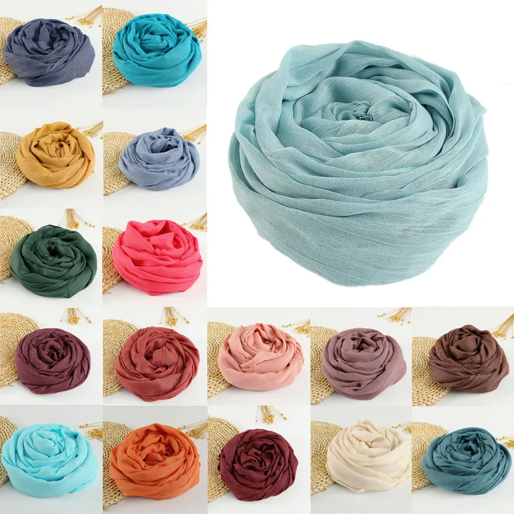 

Fashion Soft Women Scarf Shawls Muslim Large Hijab Plain Head Wrap High Quality Headband Long Scarves Bandanas Bufanda 190*100cm