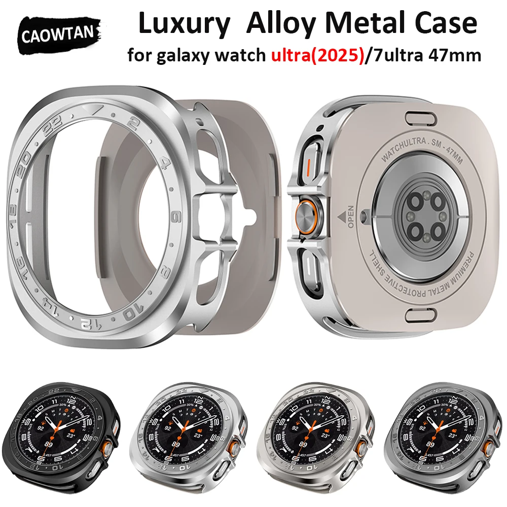 für Samsung Galaxy Watch Ultra 2025 Gehäuse, Legierungsgehäuse, Zubehör, Hartrahmen, Metallgehäuse für Samsung Galaxy Watch 7 Ultra 47 mm