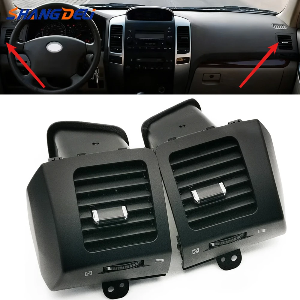 

2 шт. подходят для Toyota Land Cruiser для Prado 120 FJ120 LC120 2003-2009, автомобильная розетка для кондиционера, рамка, вентиляционные отверстия, решетка, розетка