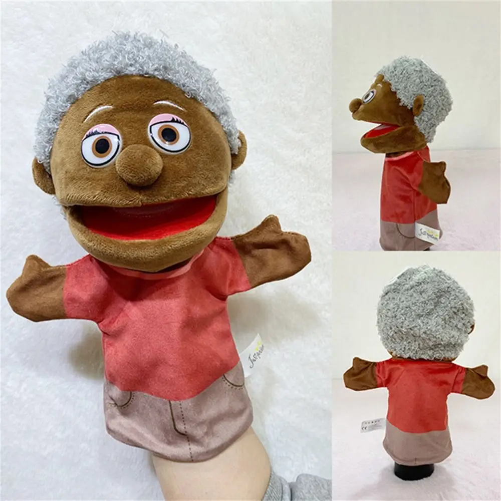 Juguetes de peluche cognitivos para enseñanza, juguete de mano africano de piel negra, marionetas de mano, muñecos de dedo, marionetas de mano de felpa