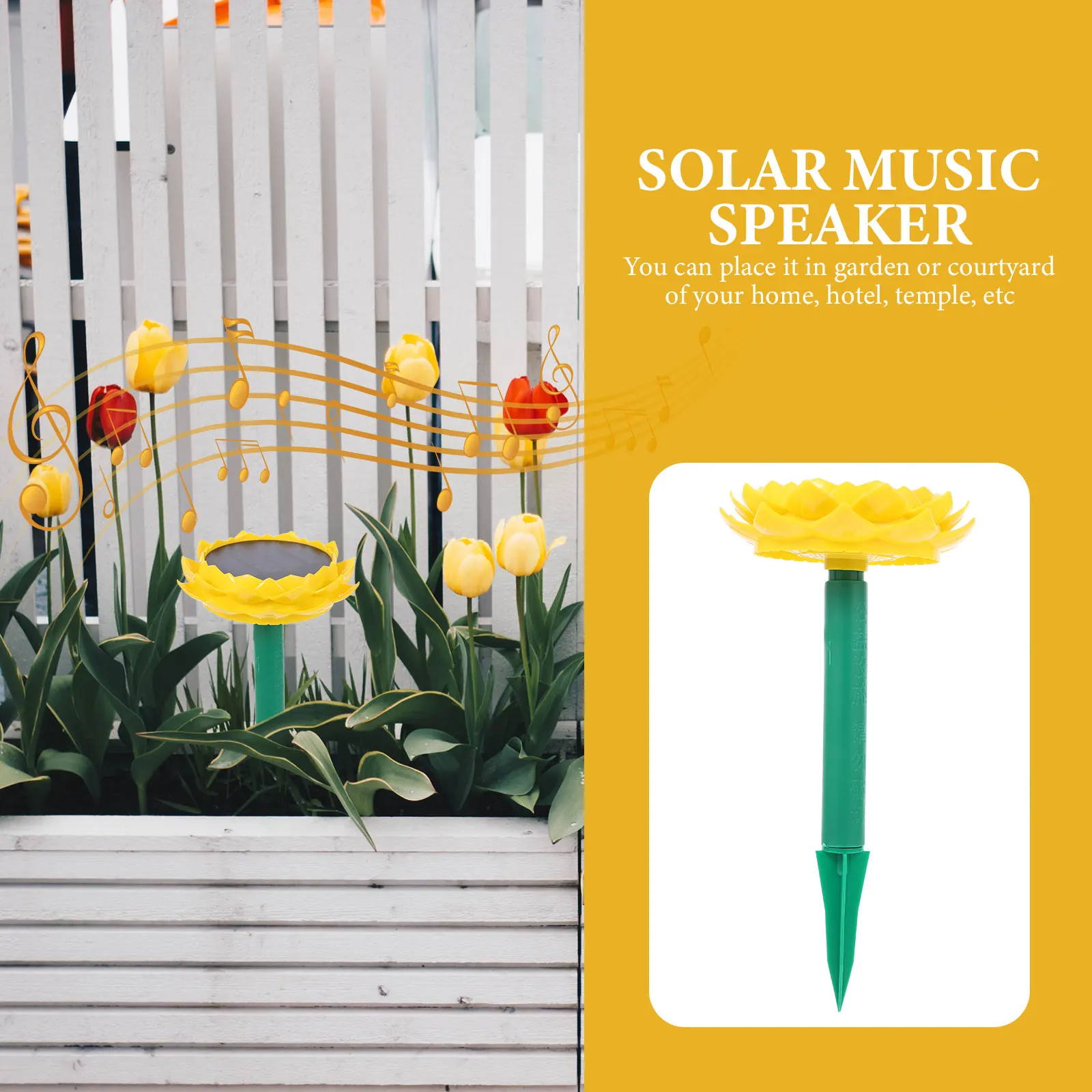 

1pc Lotus Shaped Solar Speaker Powered Speaker Portable Outdoor Wireless Music Box Play Buddha Songs Gift Idea