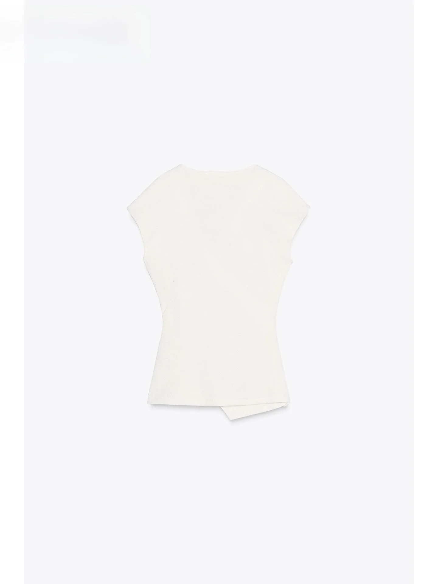 

ZAPRHA2025 Летняя новинка Sle для женщин Irt V-ne Двубортный Svel Quali Top Faion Универсальный облегающий крой Обычный Le...