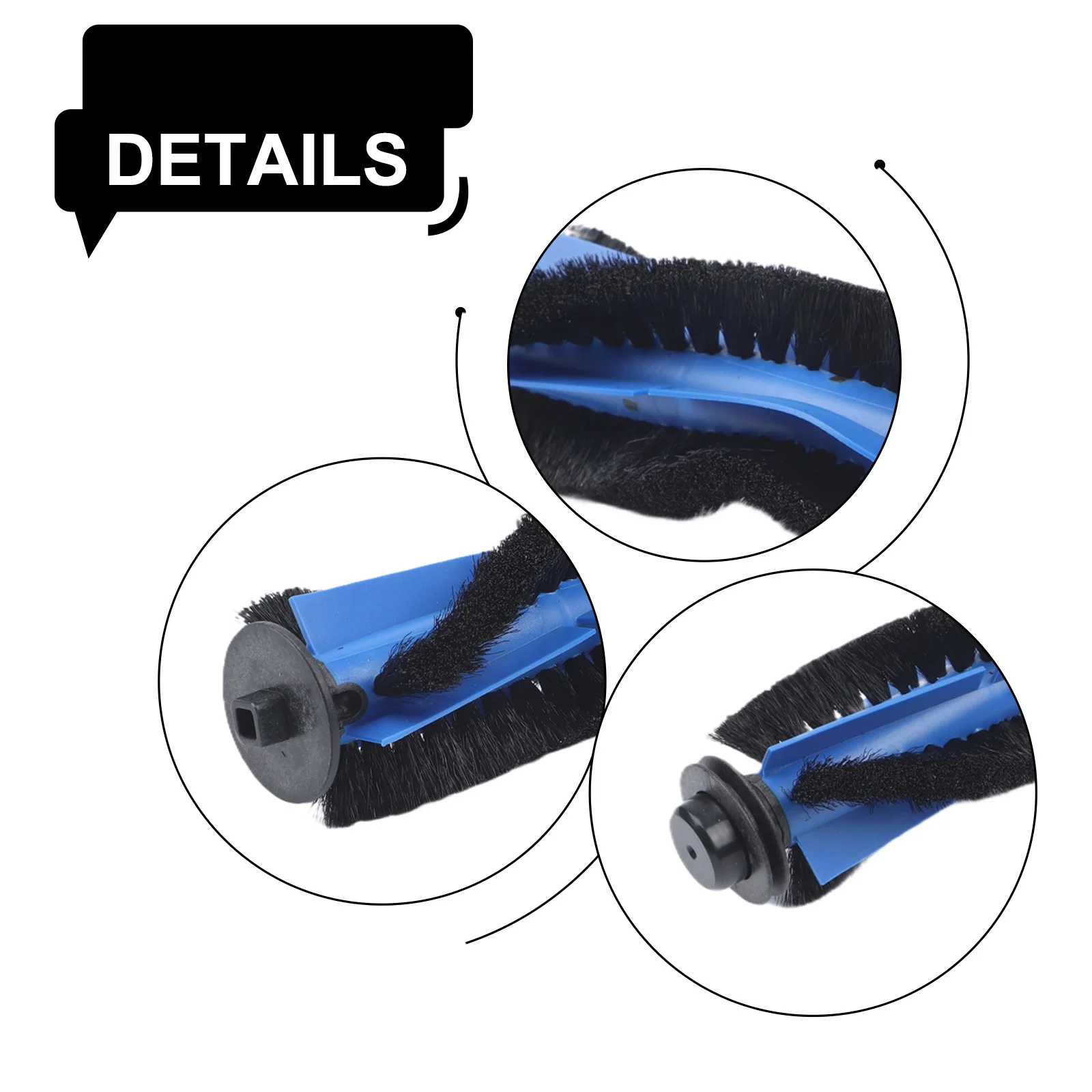2PCS Grey Roller Brush For 850T Robot Vacuum Cleaner ABS Bristle Side Main Brush Replacement Parts Deep Cleaning Accessories