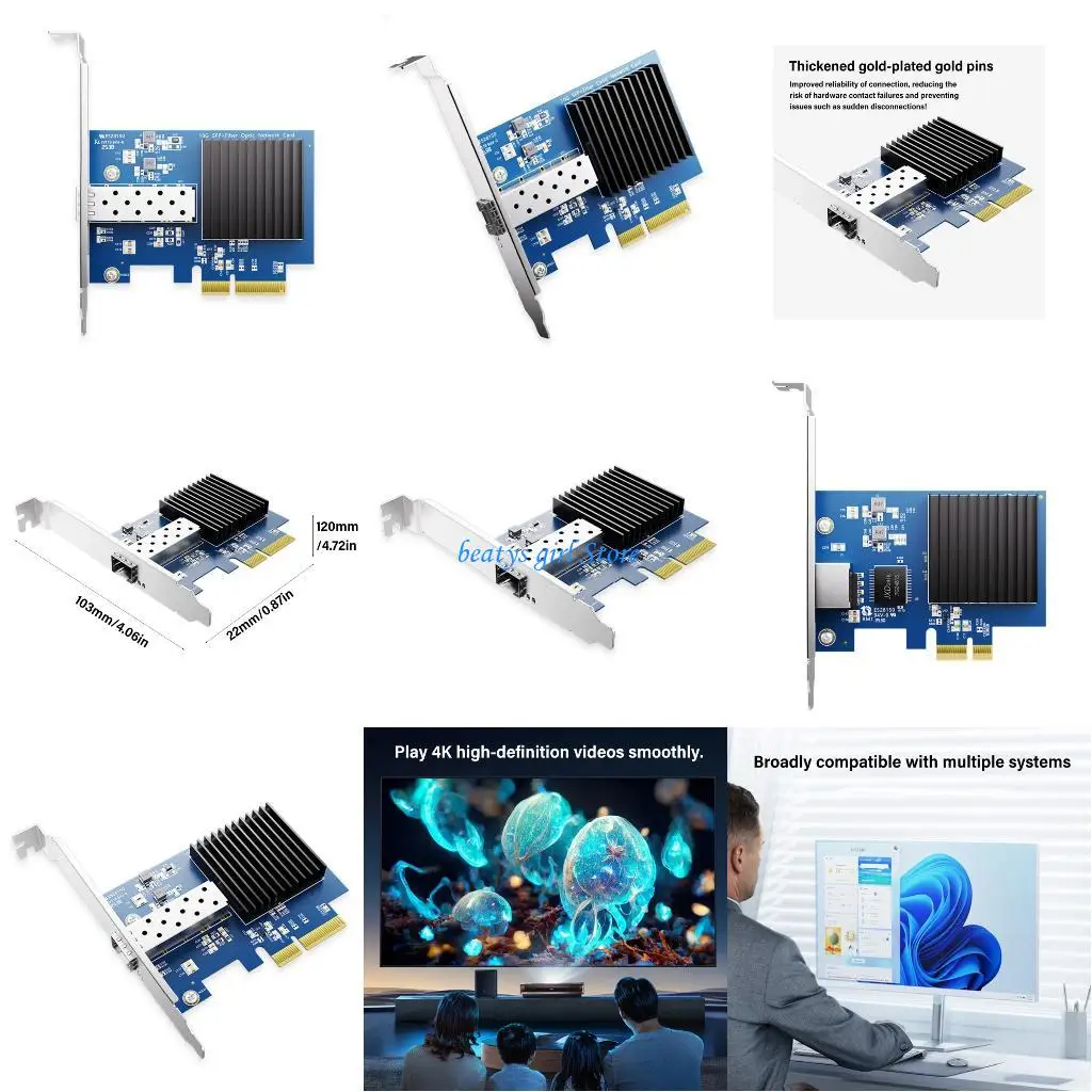 

C7AB 10G PCIe3.0 Fiber Networking Card SFP+ Port Fast Speed Servers Adapter For Data Center And Networking -Attache Optimization