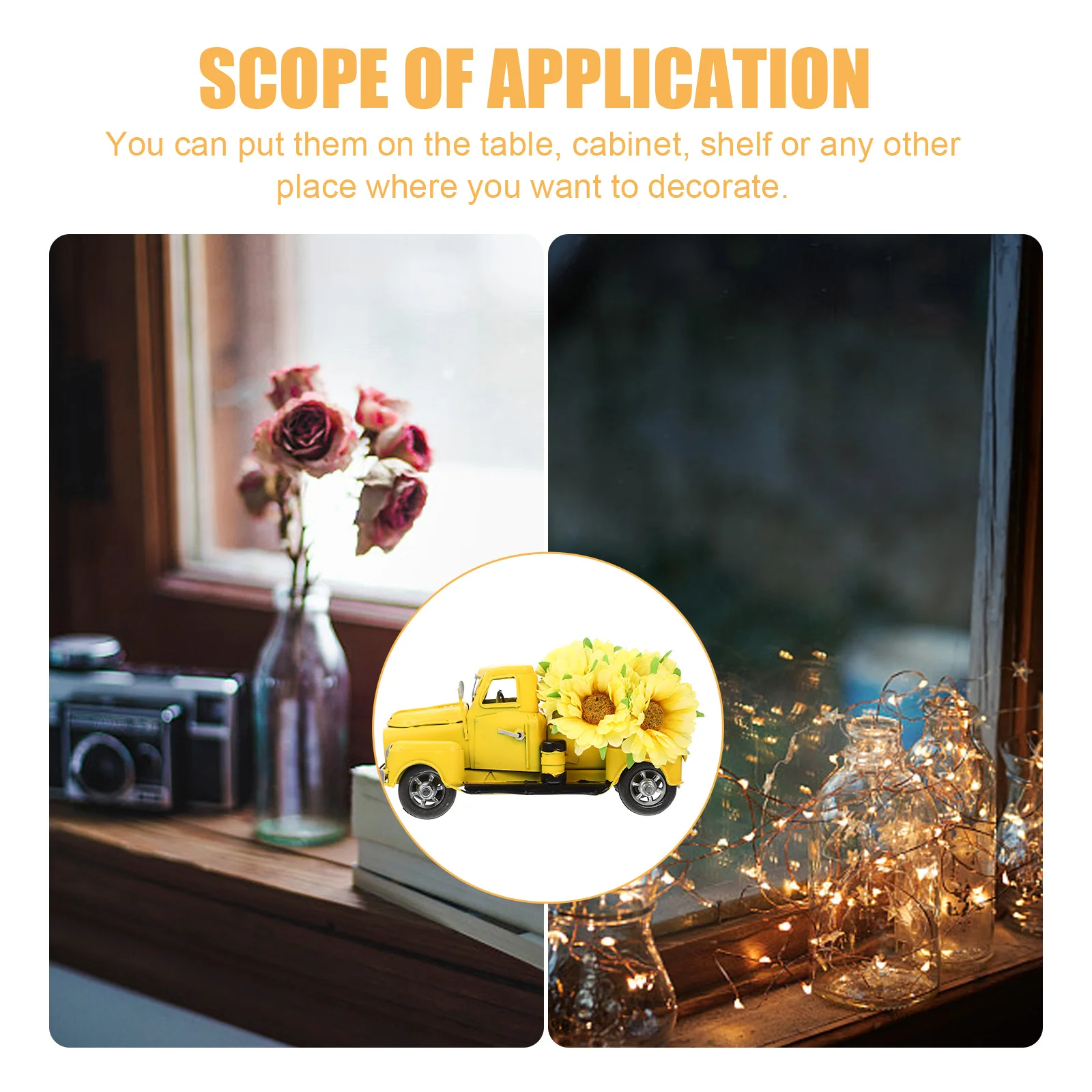 

Decoration Silk Sunflowers Tabletop Centerpiece Home Festival Bees Harvest Party Ornament Vintage Rustic