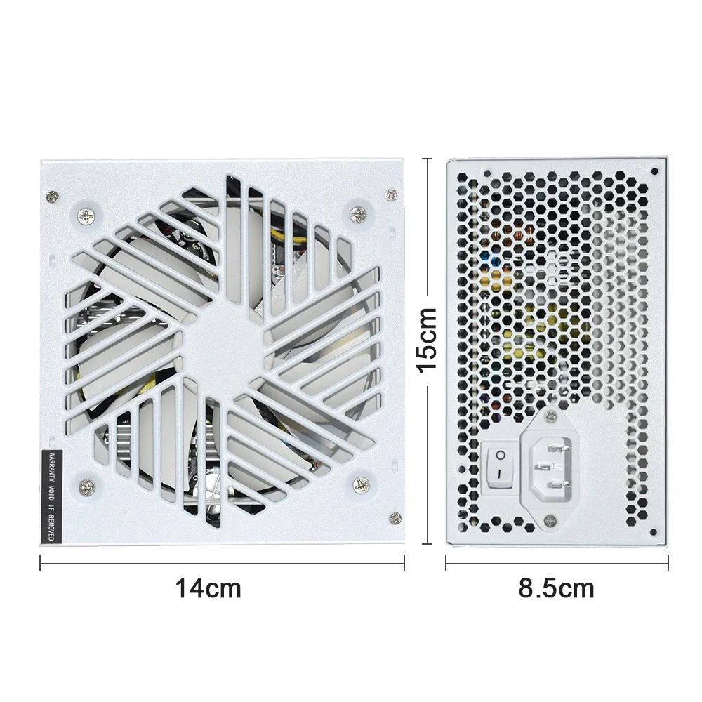 Imagem -05 - Fonte de Alimentação Branca para Computador de Videogame E-sports Ventilador de Baixo Ruído Atx 650w 110230v Psu 20 Mais 4pin Saída 12v