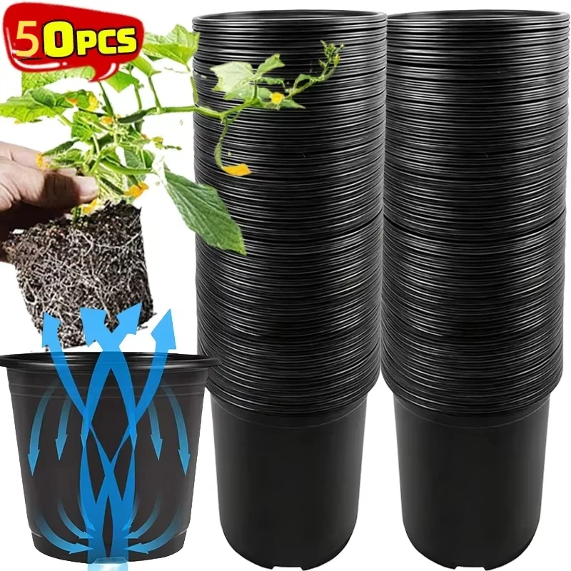 50 Macetas de Plástico Suave para Suculentas, Macetas para Control de Raíces, Macetas para Plántulas, Contenedores para Plantas, Cultivo de Plántulas de Jardín