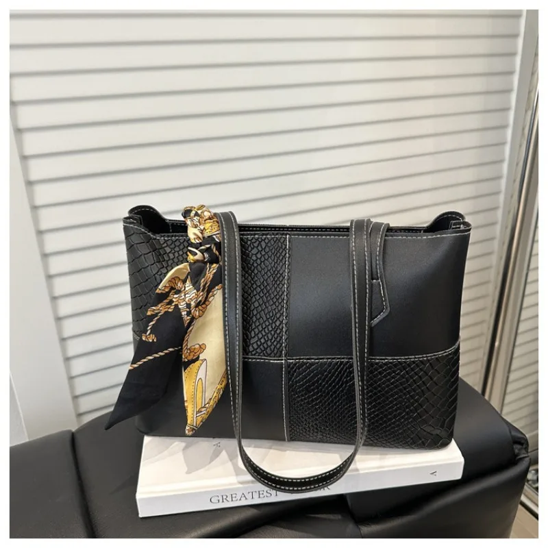 

Korean Pu Leather Simple Shoulder Crossbody Bag for Women 2025 Fashion Designer Female Tote Bag Large Capacity Ladies Handbag