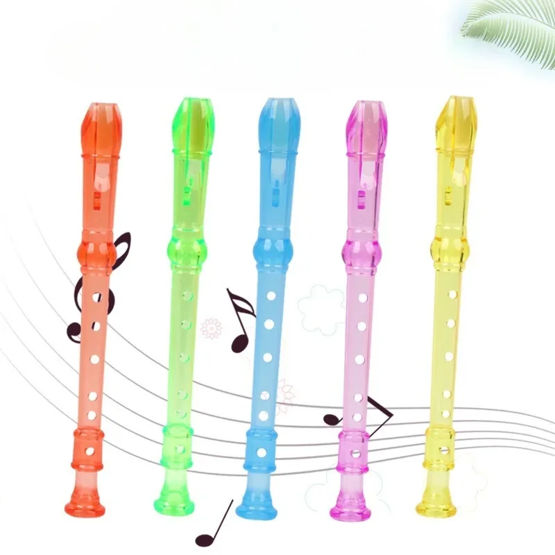 1pcs  Mini Colorful Transparent Flute Musical Whistle Music Educational Toy for Kids Birthday Party Favors Game Props Gifts