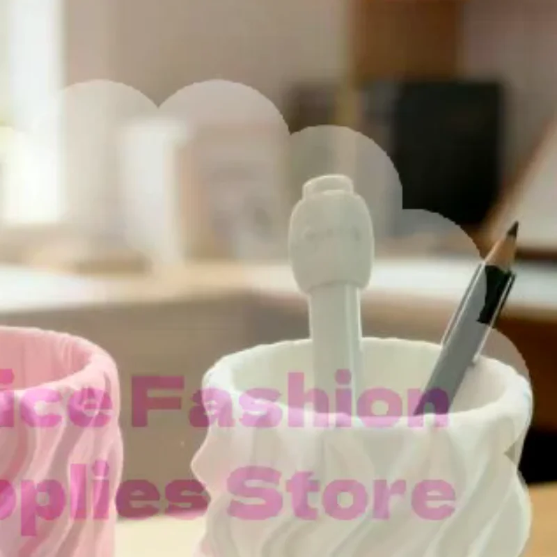 3D Printing Wavy Texture Pen Holder With Cute Bow Decor Large Capacity For School Office Home Stationery Storage