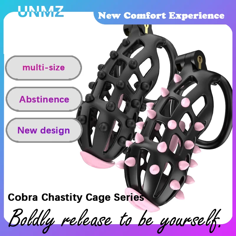 Male Cock Cage High Quality Sexy Chastity Lock Adult Cobra Penis Cb Lock Pin Abstinence Chastity Device Dick Bondage SM Sex Toys