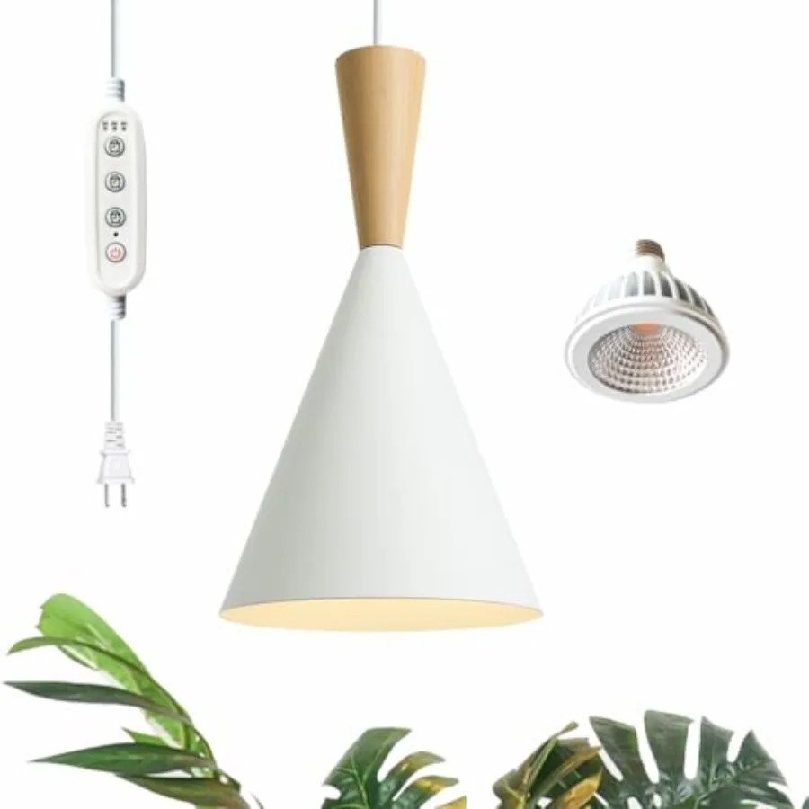 

Hanging Grow Lights for Indoor Plants Full Spectrum with Timer and 15FT Power Cord 20W Pendant Plant Lights for Indoor Growing