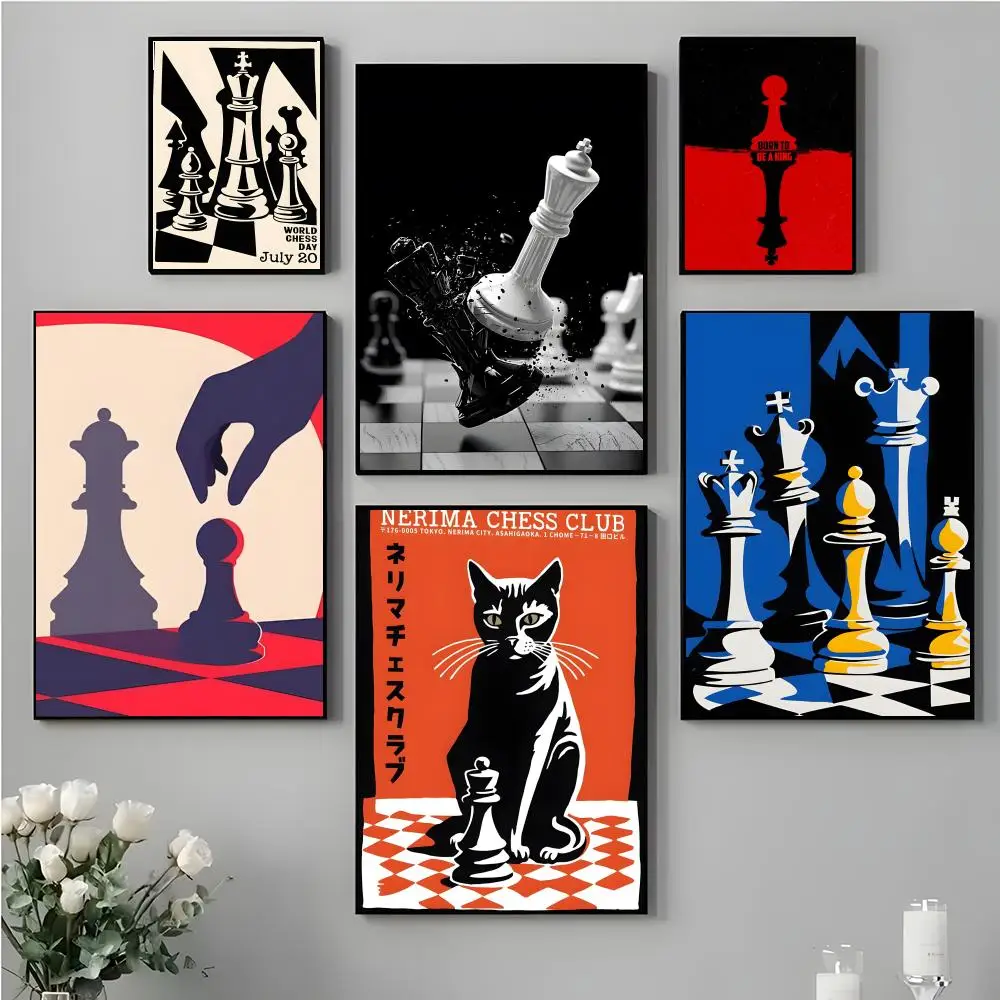 Strategic Inspiring C-Chess Lovers Motivational Art Poster High-definition stickers ideal gifts for living rooms hallways