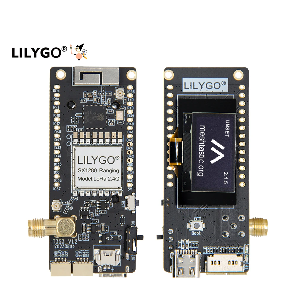 LILYGO T3S3 V1.2 ESP32-S3 LoRa SX1262 SX1280 Programmable Development Board 0.96'' OLED Display 2.4G/868Mhz/915Mhz LoRa Module