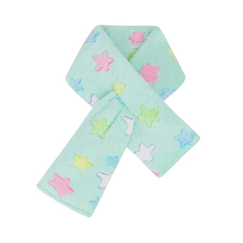 Kukeita Japanese Harajuku Lovely Pink Beige Green Star Scarf Women Girls Autumn Winter Warm Soft Plush Scarves Streetwear