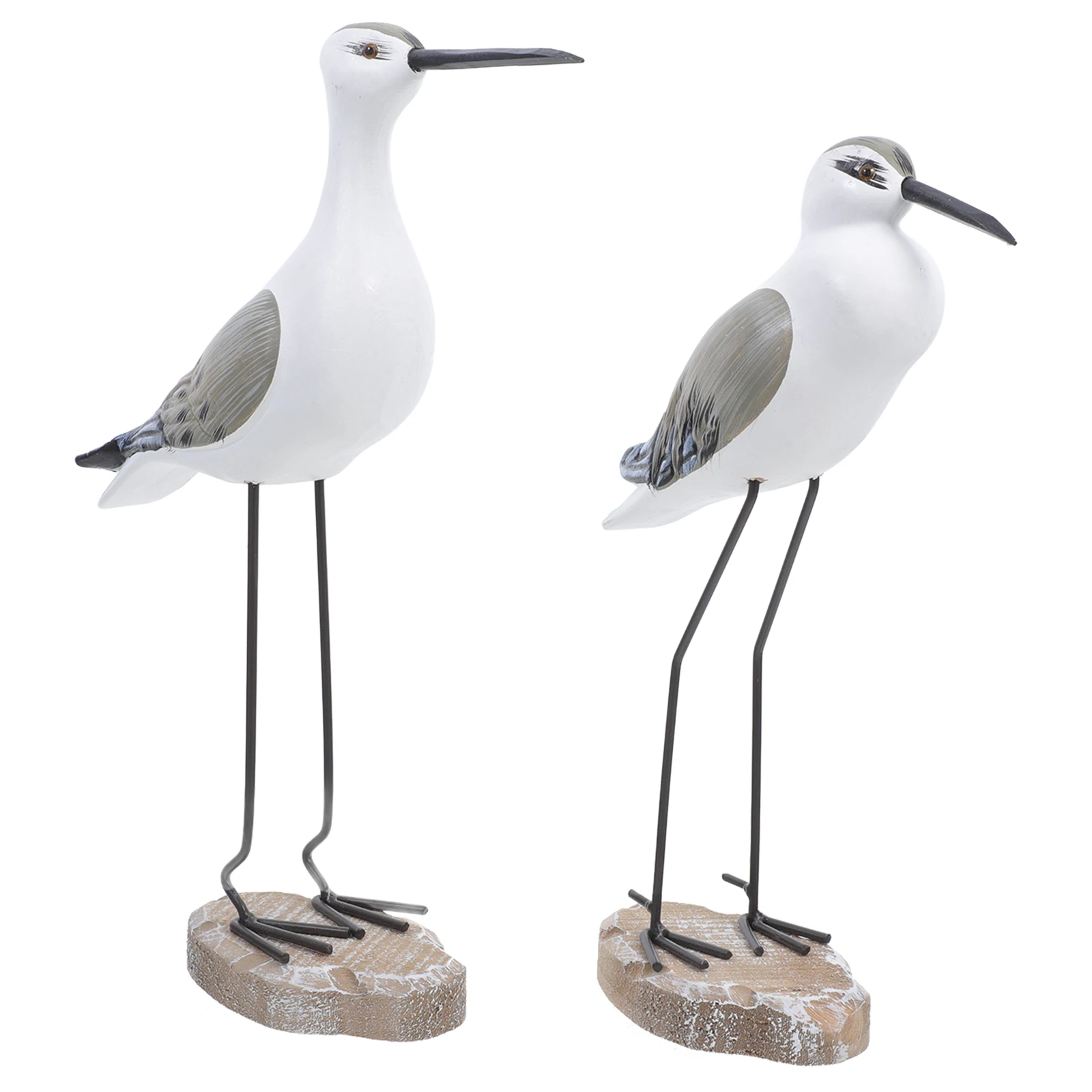 

2 Pcs Seagull naments Wooden Craft Lifelike Bird Adornment Home Decor Display Table Kitchen Dining Room Simulation