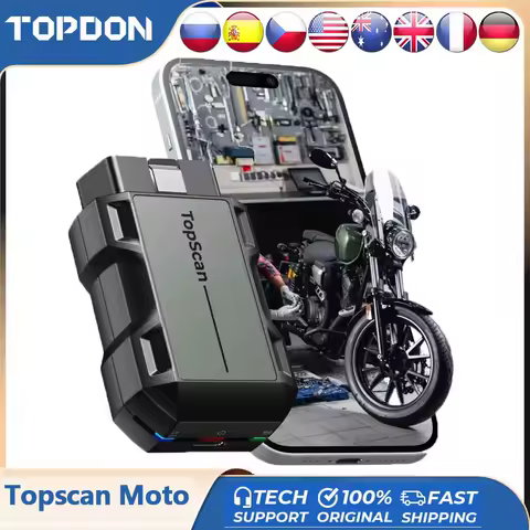 TOPDON TopScan Moto Car Scan Auto Motorcycle Diagnostic Tools Engine OBD2 Scanner Tool Professional Universal