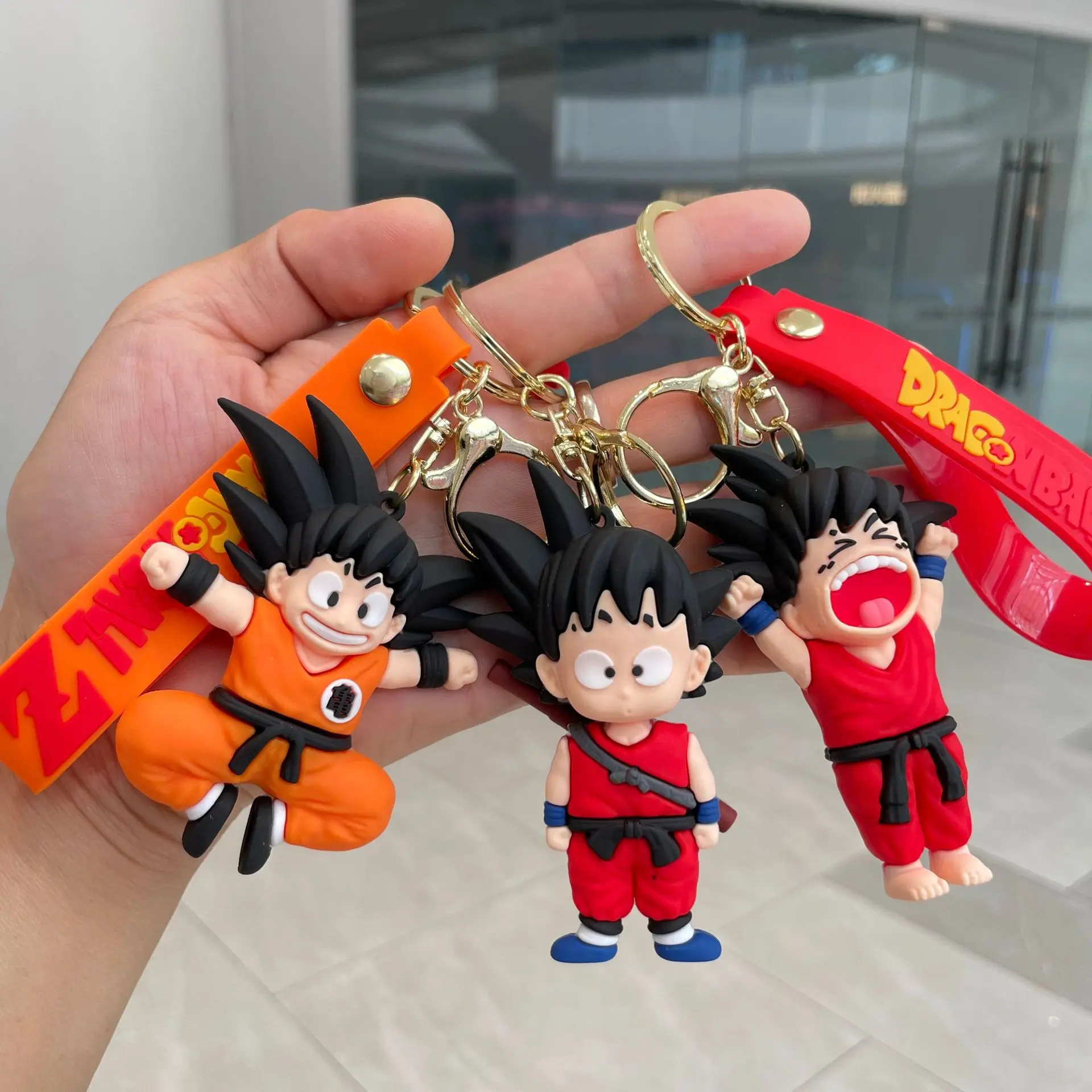 New Anime Dragon Ball Keychains Cute Son Goku Action Figures Toy Doll Bag Schoolbag Pendant Car Keyring Boys Girls Festival Gift