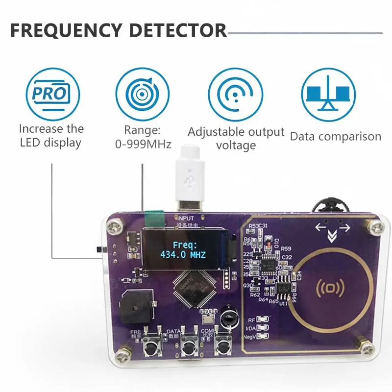 

FD100pro Universal Remote Control Frequency Tester Frequency Detector 0-999MHz Driver Wireless Remote Control Detection Tool