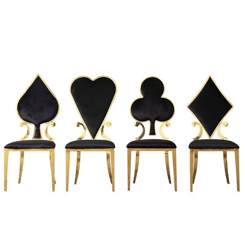 

Modern minimalist stainless steel light luxury hotel dining chair, high-end soft white leather backrest chair