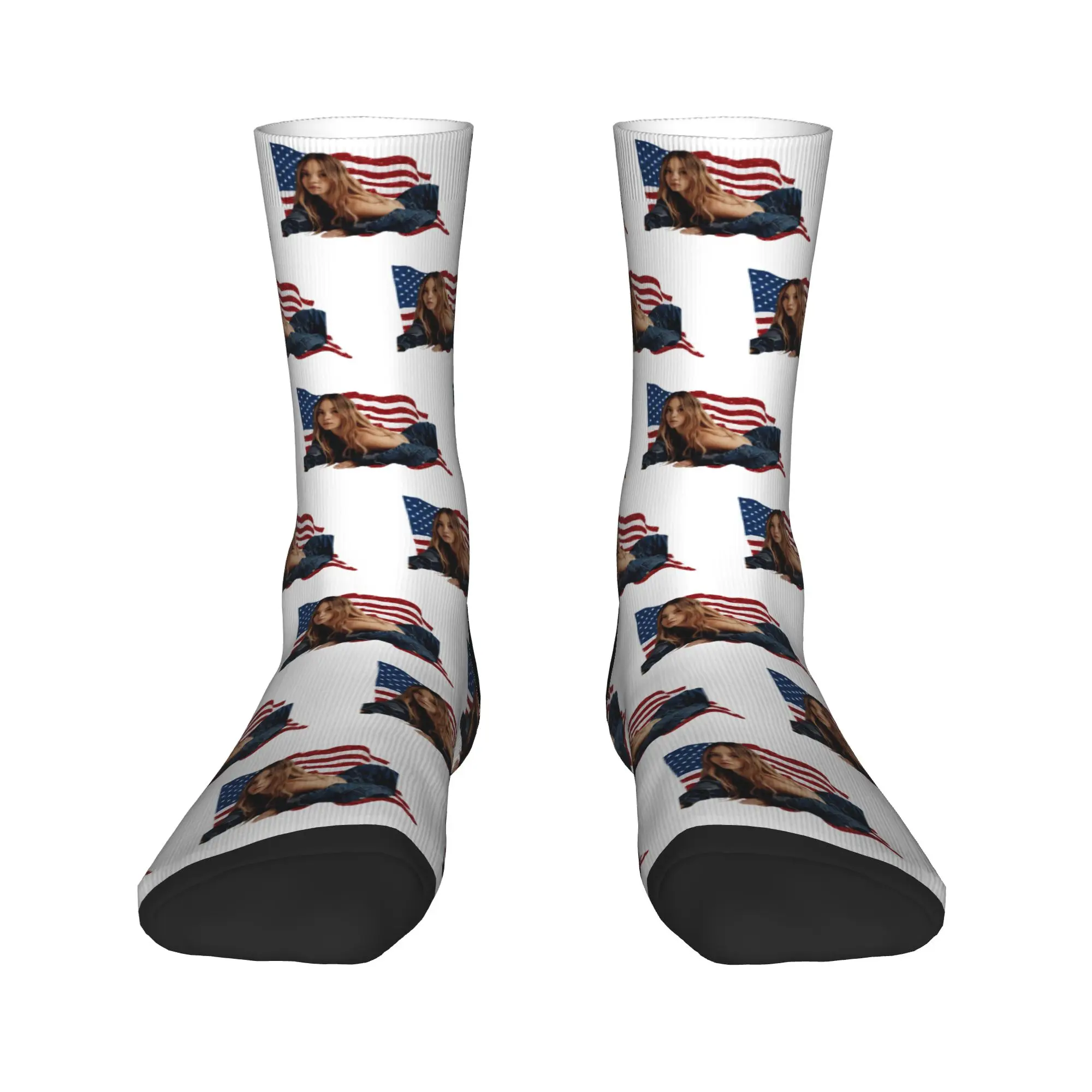 سيدني سويني جوارب الممثلة الأمريكية خمر الجوارب الرجال جودة الجوارب الشتاء الدراجات المطبوعة عدم الانزلاق الجوارب هدية #2