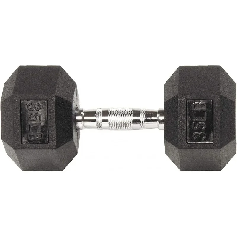 AQSignature Fitness Colored Rubber Coated Hex Dumbbell Weight Set,Multiple Packages