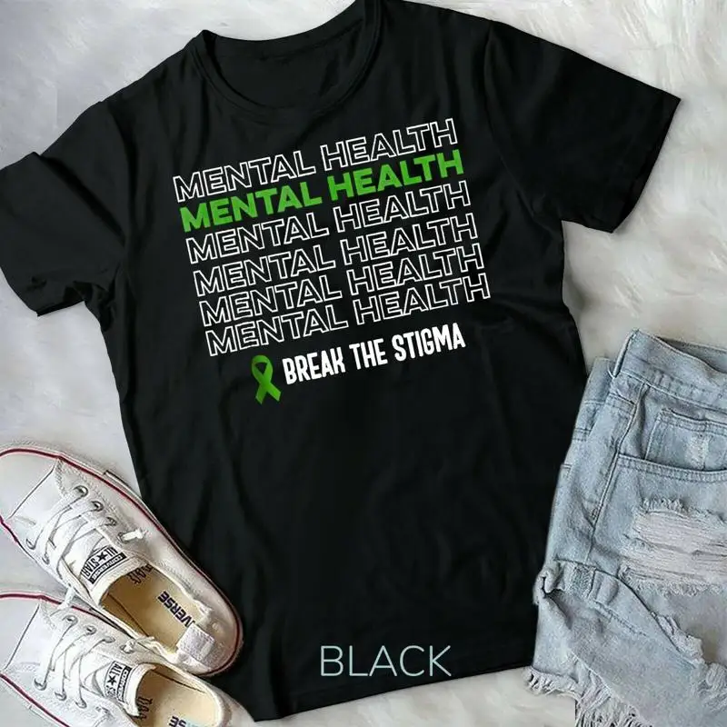 

Mental Health Awareness Break the Stigma ribbon Tshirt Unisex T shirt