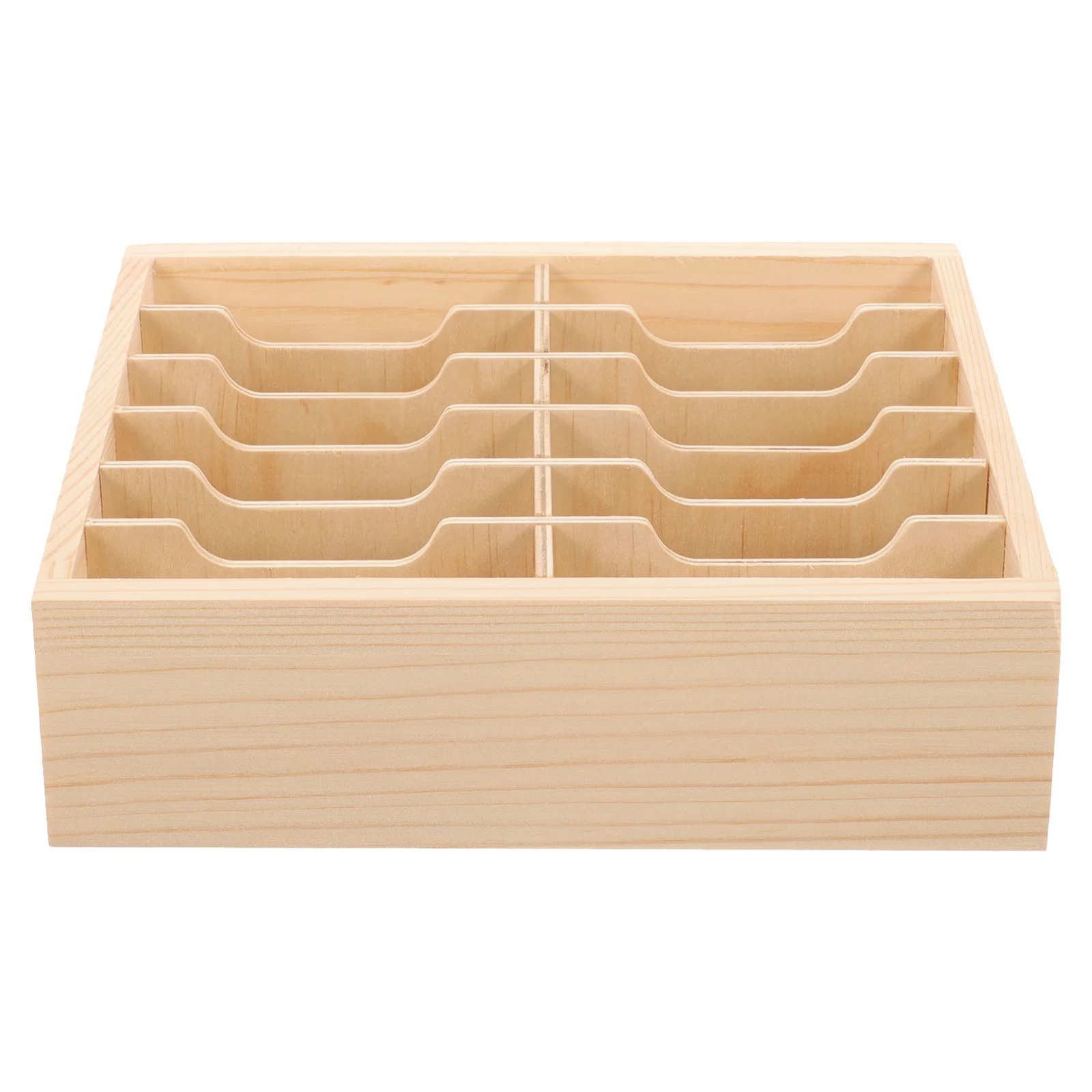 

Wooden Desktop Phone Organizing Box Multi-Compartment Cell Phone Storage Holder for Study Room Meeting Room Stationery Display