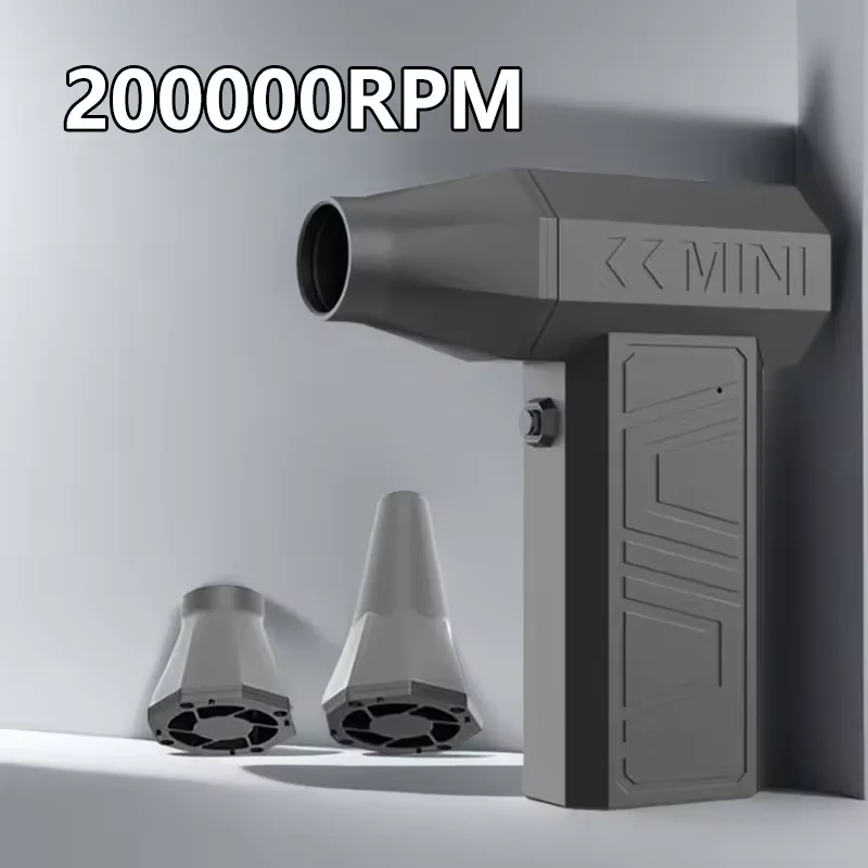 Ventilador violento 200000 Potente soplador de aire RPM, aspirador de polvo, carga tipo C, vientos fuertes, soplador de chorro Turbo sin escobillas de 52 m/s