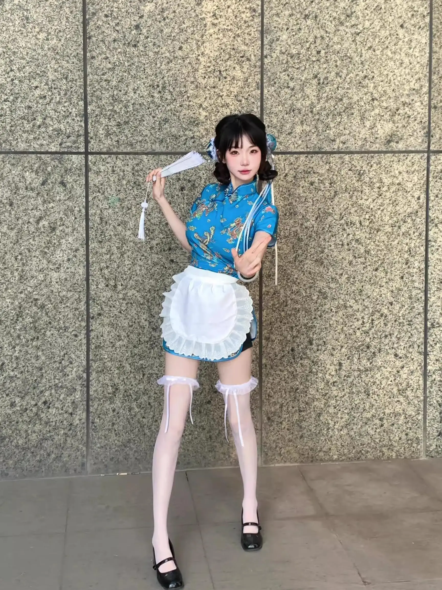 تنورة صينية جديدة من Sle Dr loween Cisas Cosplay orm تنورة خادمة ناعمة للفتيات ملابس يومية