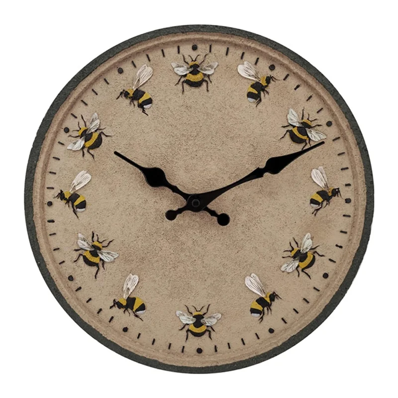 

12 Inch IP44 Waterproof Wall Hanging Clock Decorative Bee Outdoor Clock Kitchen Clock