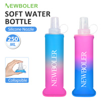 NEWBOLER 250ml Camping Soft Water Bottle Outdoor Sport Running Sport Bicycle Soft Water Bottle Folding TPU Water Bag