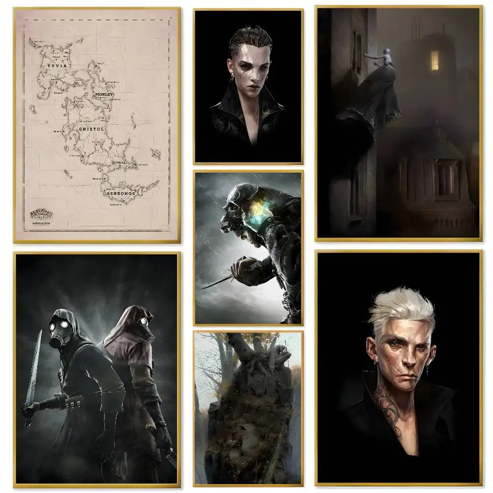 Dishonored 2 Game Classic Poster HD art sticky wall waterproof home living room bedroom bar aesthetic decoration