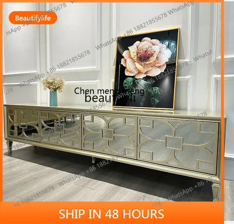 cn8350 ss French light luxury TV cabinet modern small apartment simple living room solid wood cabinet American video cabinet