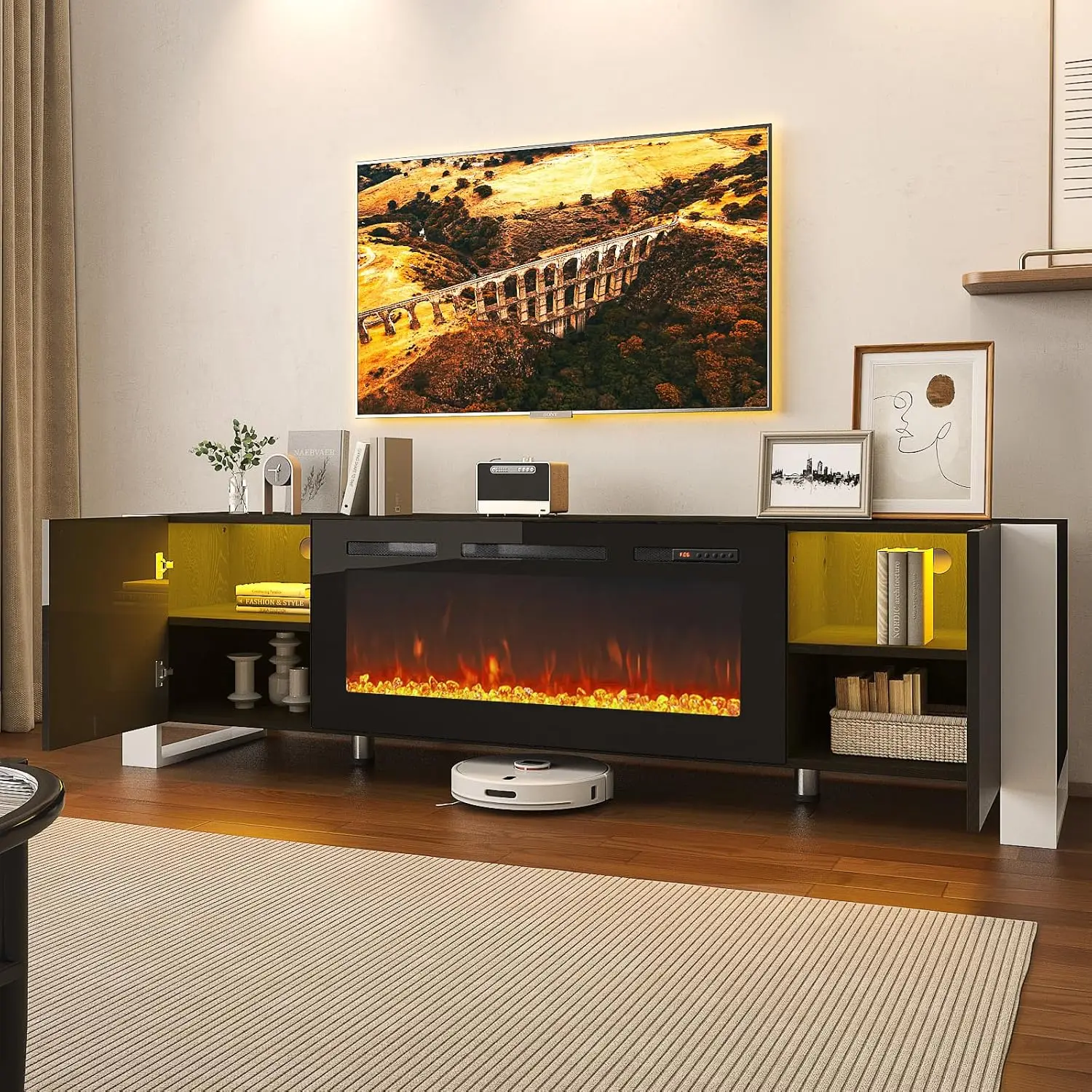 Oneinmil Fireplace Tv Stand With 36